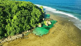 Drone video of Magpopongko Rock Pool in Pilar, Siargao, Philippines
