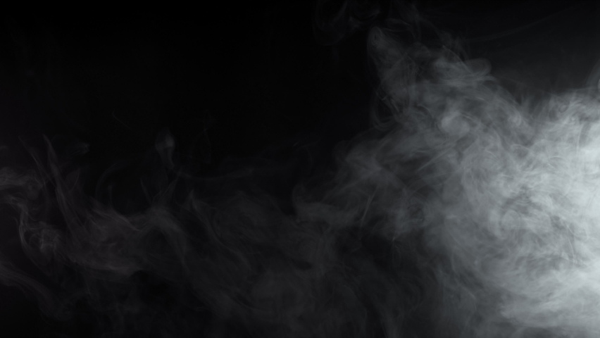 Super slow motion of white smoke texture isolated on black background. Filmed on high speed cinema camera. Royalty-Free Stock Footage #1097418733