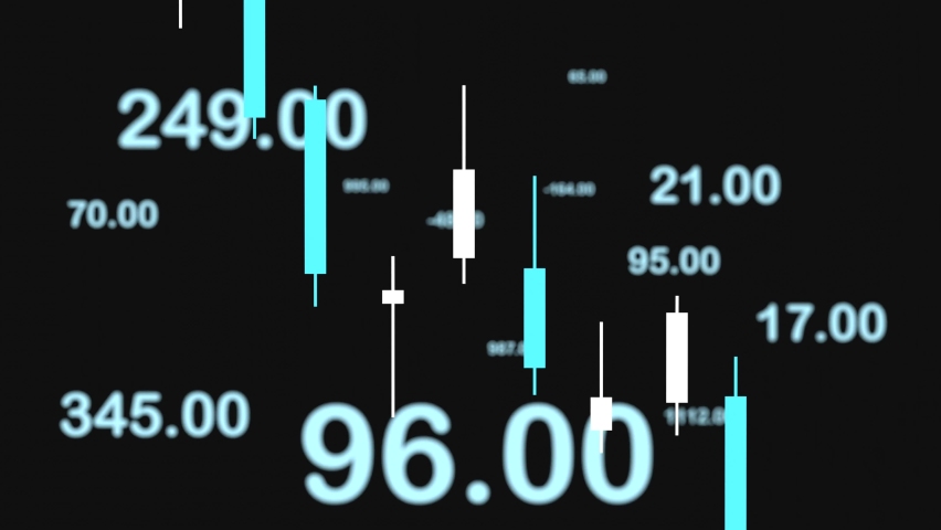 Stock exchange chart with bar graphs, numbers, diagrams and lines.  Abstract pattern of stock market data, charts and financial figures. Business, trading and investment. 3D animation | Shutterstock HD Video #1097421689