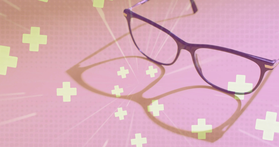 Animation of icons and light trails over glasses on white background. Global medicine, healthcare and digital interface concept digitally generated video. | Shutterstock HD Video #1097431255