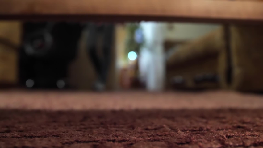 Man Looking For Something Under The Bed. The hand gropes for an object Royalty-Free Stock Footage #1097438787