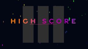 Animation of high score text over statistics and stars. Video game, digital interface and communication concept digitally generated video. - Powered by Shutterstock - Get 15% off with code: PIKWIZARD15