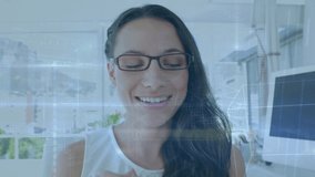 Animation of data processing over caucasian businesswoman. Global business, technology and digital interface concept digitally generated video. - Powered by Shutterstock - Get 15% off with code: PIKWIZARD15