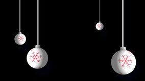 merry Christmas ball hanging animation, New year toy ball rotate decoration Ornament with alpha channel