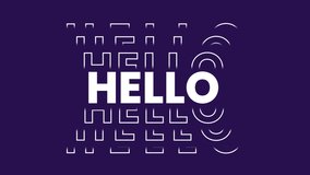 Hello and welcome animation.  Cool hello and welcome text animation perfect for an opening something animation or for a welcome greeting. - Powered by Shutterstock - Get 15% off with code: PIKWIZARD15