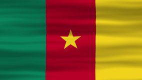 Seamless loop animation of Cameroonian flag, flag waving in the wind, perfect for videos of independence day or other holidays