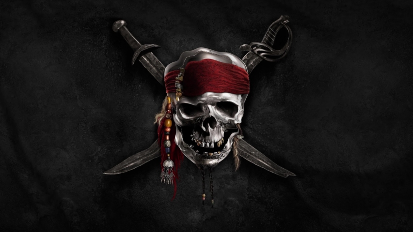 Pirate Flag Background 4K Seamless Loop Royalty-Free Stock Footage #1097468575