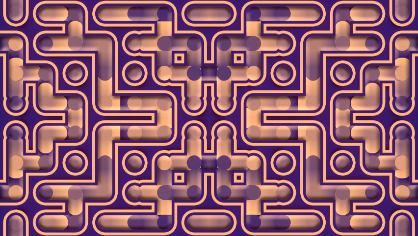 Cartoon maze and moving fashion gradient. 3d rendering digital animation 4K. 3D Illustration
