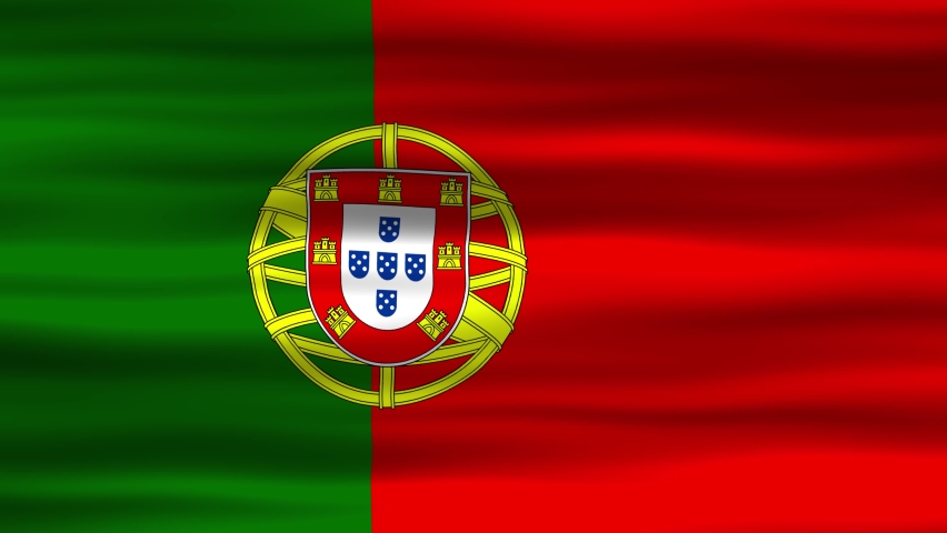 Seamless loop animation of the Portugal flag, flag waving in the wind, perfect for videos of independence day or other holidays | Shutterstock HD Video #1097475817