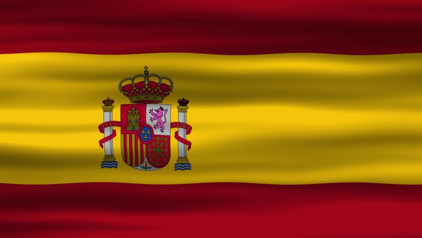 Seamless loop animation of the Spanish flag, flag waving in the wind, perfect for videos of independence day or other holidays | Shutterstock HD Video #1097475831