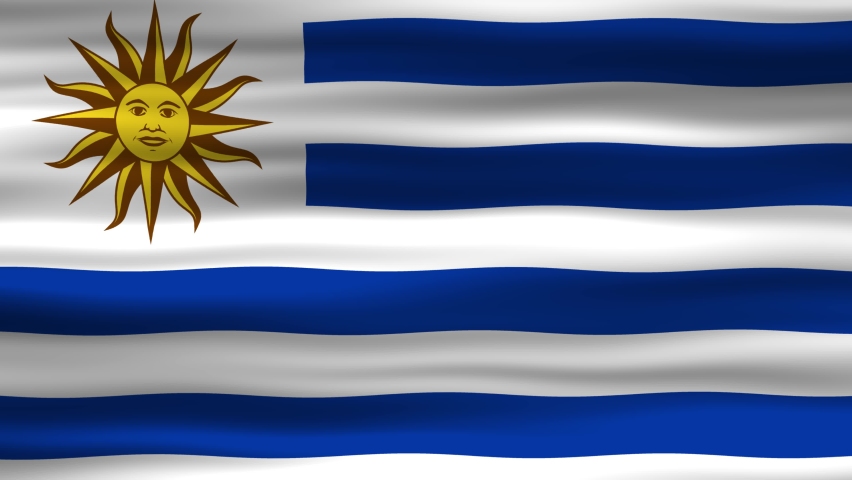 Seamless loop animation of Uruguay flag, flag waving in the wind, perfect for videos of independence day or other holidays | Shutterstock HD Video #1097475835