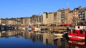 France, Normandy. View of Honfleur and its picturesque harbour.