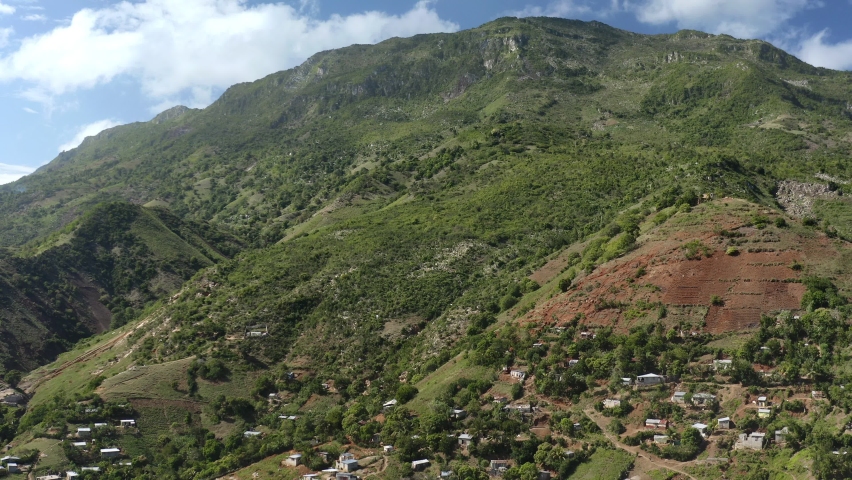 Landscapes in west Cap-Haitien (Cape Haitian) Haiti, mountains, hills and valleys.