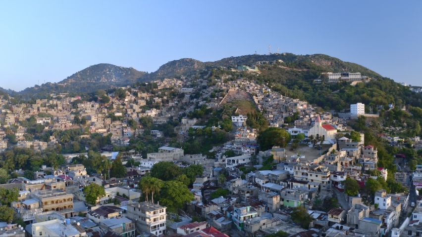 North area of Cap-Haitien (Cape Haitien) in HAITI - drone footage