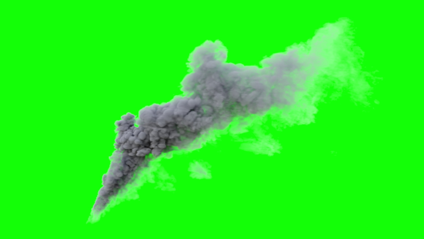 chimney smoke on green background. heavy factory smoke. pollution smoke animation Royalty-Free Stock Footage #1097498515