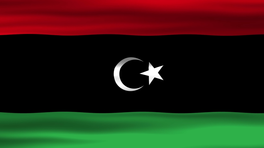 Seamless loop animation of the Libya flag, flag waving in the wind, perfect for videos of independence day or other holidays | Shutterstock HD Video #1097499913