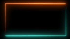 Neon abstract seamless background blue green spectrum looped animation fluorescent ultraviolet light glowing neon line Abstract background web neon box pattern LED screens projection technology