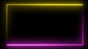 Neon abstract seamless background spectrum purple yellow looped animation fluorescent ultraviolet light glowing neon line Abstract background web neon box pattern LED screens projection technology
