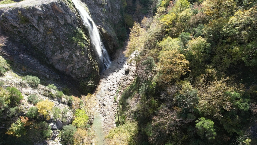 Waterfall, aerial waterfall and nature, creek view | Shutterstock HD Video #1097517777