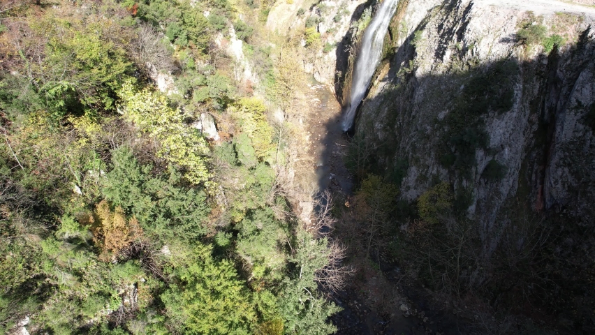 Waterfall, aerial waterfall and creek canyon | Shutterstock HD Video #1097517793