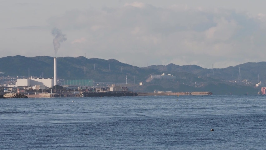 Scenery of the sea and mountains in Osaka | Shutterstock HD Video #1097521737