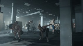 health club for professional powerlifters and bodybuilders, men and women lifting weights - Powered by Shutterstock - Get 15% off with code: PIKWIZARD15