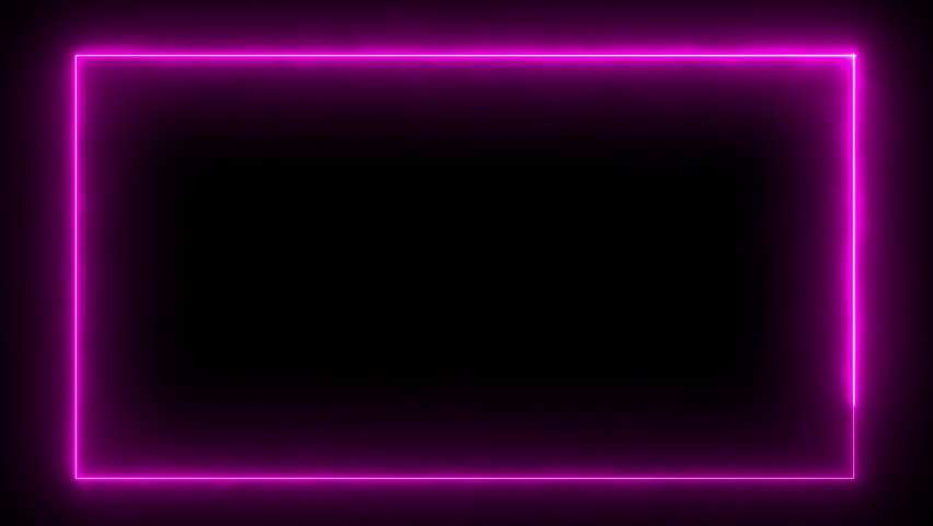 Animated neon glowing frame background. Colorful laser seamless loop border. Futuristic light effect isolated on black. VJ backdrop for club show, music video or presentation. High quality 4k footage Royalty-Free Stock Footage #1097535651