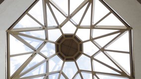 KAZAN, RUSSIA - June 25, 2022: Glass dome on the ceiling of the Ekiyat Puppet Theater stylized as a fabulous medieval palace in Kazan in June 2022 in Kazan Russian Federation - Powered by Shutterstock - Get 15% off with code: PIKWIZARD15