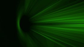 Green flashing beams of light are moving on a dark background. Animated background and club video. Endless cycle. The loop
