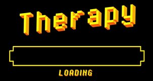 Therapy text with Loading, Downloading, Uploading Bar Indicator. Download, Upload on computer screen.