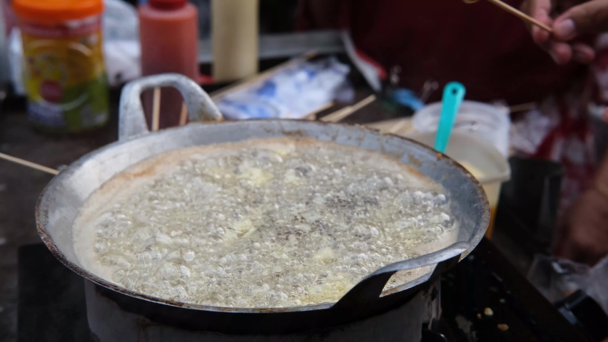 Telur Gulung, Indonesian traditional street food, made from eggs.
 Royalty-Free Stock Footage #1097554071