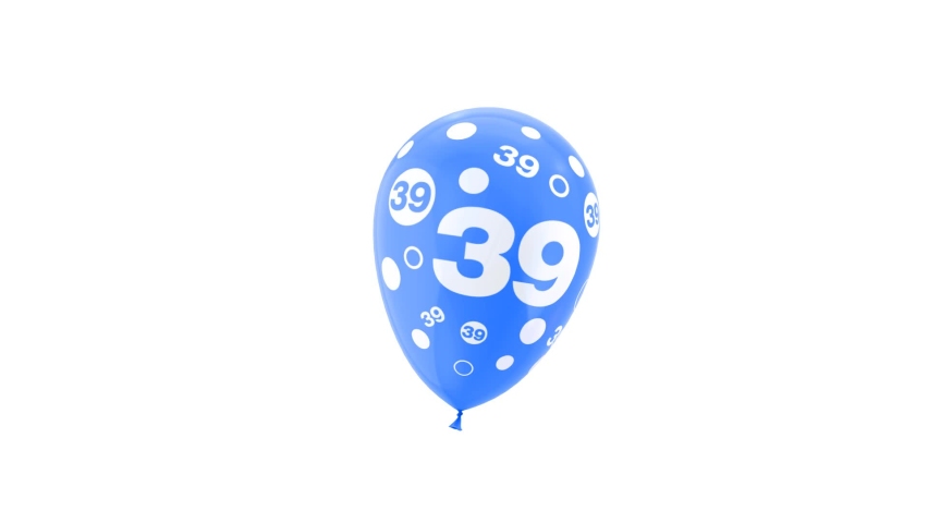 39 Years Old. Birthday Celebration Balloon. Loop Animation. With Green Screen and Alpha Matte. Royalty-Free Stock Footage #1097554333