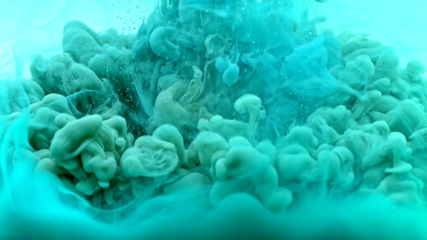 Aqua - turquoise ink colors fluid simulation dropped in water wallpaper animation liquid colors fluid backdrop . swirl vibrant evolution art background 
