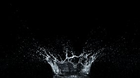 Super Slow Motion Shot of Water Crown Splash Isolated on Black Background at 1000fps. - Powered by Shutterstock - Get 15% off with code: PIKWIZARD15