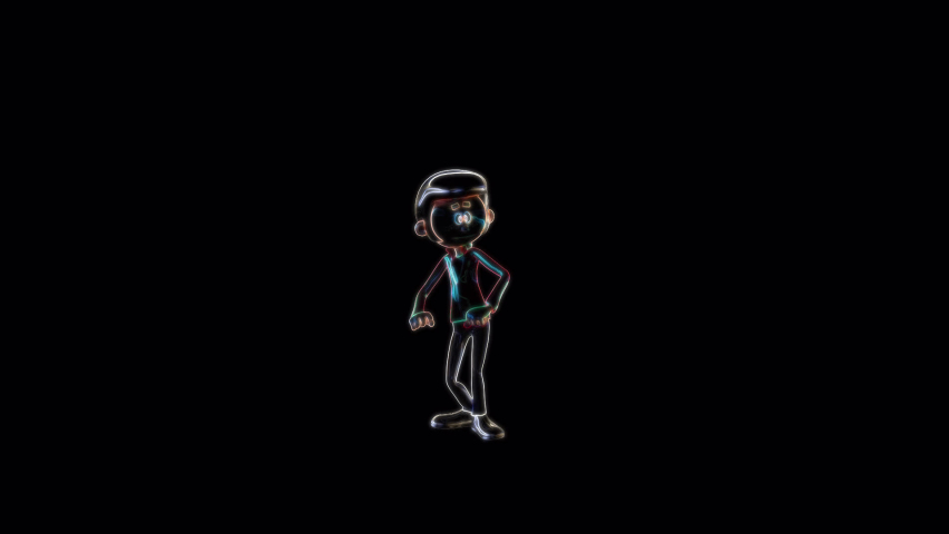 Neon Elvis Dance, Animation.Full HD 1920×1080. 07 Second Long.Transparent Alpha Video. LOOP.
