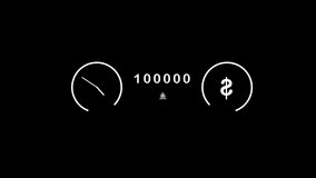 Time Equal money Concept animated icon isolated on black background. wealth value increasing during time clock.4k creative video