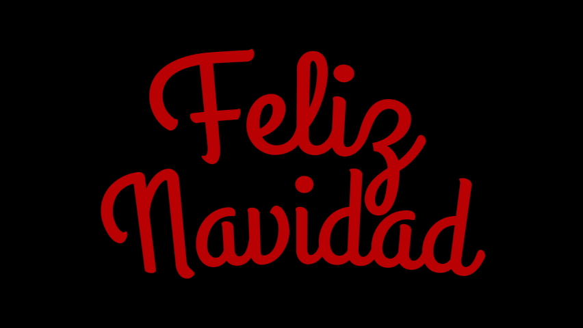 Merry Christmas in Spanish. PNG Alpha. Christmas text animation. lettering. | Shutterstock HD Video #1097583679
