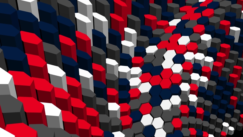 3d hexagon textured wavy spin in an endless loop. | Shutterstock HD Video #1097596343