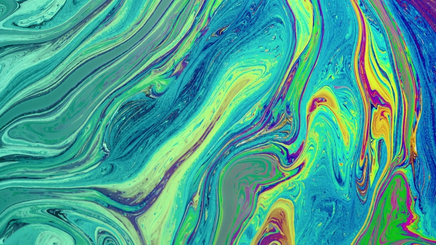 Fluid art drawing video, abstract acrylic texture with colorful waves. Liquid paint mixing backdrop with splash and swirl. background motion overflowing colors | Shutterstock HD Video #1097605353