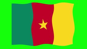 Cameroon Waving Flag 2D Animation on Green Screen Background. Looping seamless animation. Motion Graphic - Powered by Shutterstock - Get 15% off with code: PIKWIZARD15
