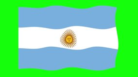 Argentina Waving Flag 2D Animation on Green Screen Background. Looping seamless animation. Motion Graphic - Powered by Shutterstock - Get 15% off with code: PIKWIZARD15