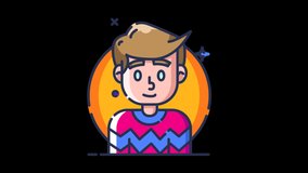 animated Male account Object of nice animated icons for your videos, explainner or e commerce viedeo easy to use with alpha channel just download it
