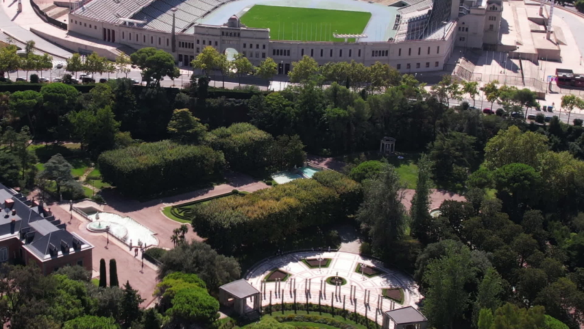 Aerial View of Lluís Companys Olympic Stadium, Montjuïc, Barcelona, Spain