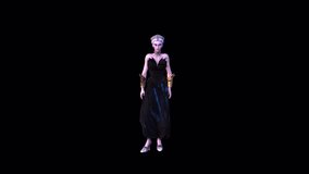 Dark Princess Dance 4 – Halloween Concept, Animation.Full HD 1920×1080. 06 Second Long.Transparent Alpha Video.