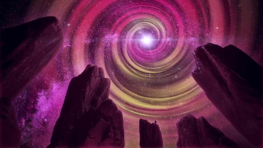 Spiral Portal Stargate in the Sky - Landscape Loop Abstract Background | Shutterstock HD Video #1097613697