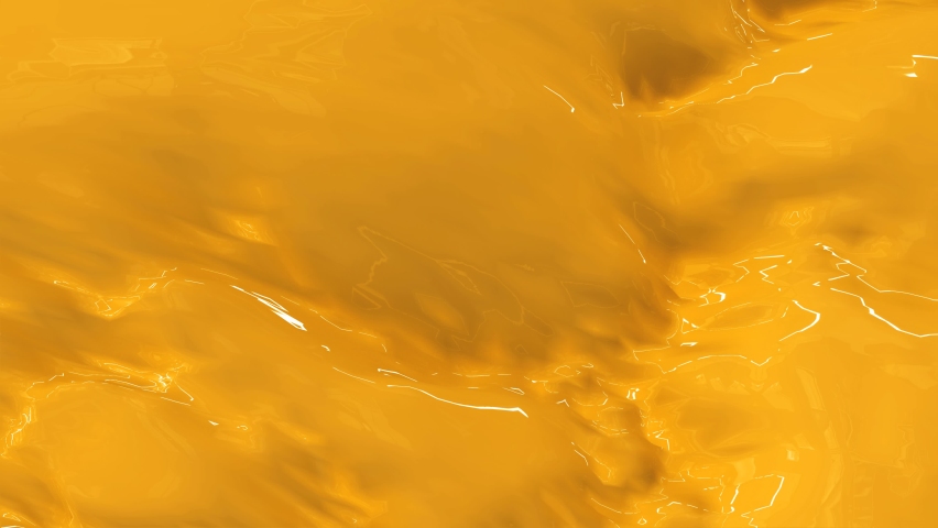 Yellow bright beautiful flowing water, yellow colored liquid like melted cheese or orange juice. Abstract background. Video in high quality 4k, motion graphics design | Shutterstock HD Video #1097617013
