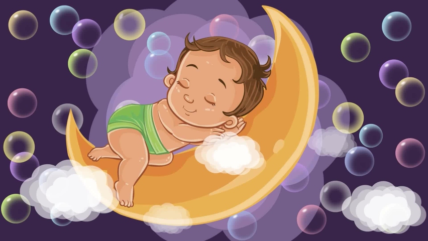 Looped video, lullabies.Clipart, can be used as a screensaver or background.