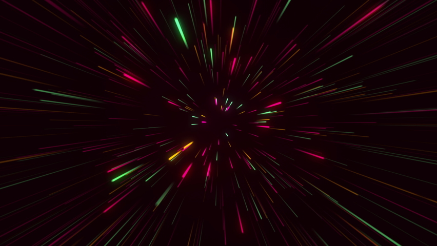 Colorful neon infinity lines on red background. Green and pink abstract background. Speed of light in galaxy, neon glowing rays in motion. | Shutterstock HD Video #1097618397