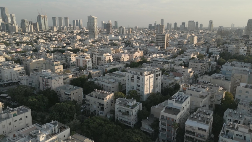 Aerial view of The White City of Tel Aviv (Bauhaus district), Israel