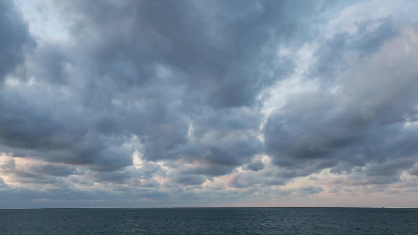 Dramatic dark clouds over Jeju sea Royalty-Free Stock Footage #1097626827
